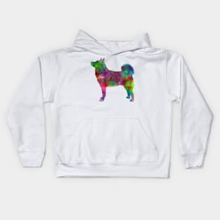 Norwegian Buhund in watercolor Kids Hoodie